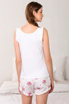 Zivame Coffee Times Knit Cotton Shorts Set - White N Print — thumbnail 3