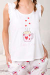 Zivame Coffee Times Knit Cotton Shorts Set - White N Print — thumbnail 5
