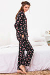 Zivame Love Bugs Knit Cotton Pyjama Set - Black N Print — thumbnail 2