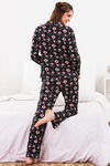 Zivame Love Bugs Knit Cotton Pyjama Set - Black N Print — thumbnail 3