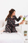 Zivame Love Bugs Knit Cotton Pyjama Set - Black N Print — thumbnail 4