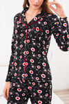 Zivame Love Bugs Knit Cotton Pyjama Set - Black N Print — thumbnail 5