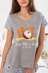 Zivame Love Bugs Knit Cotton Shorts Set - Grey N Print — thumbnail 5