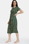 Zivame Miss Daisy Woven Mid Length Nightdress - Douglas Fir — thumbnail 2