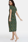Zivame Miss Daisy Woven Mid Length Nightdress - Douglas Fir — thumbnail 3