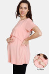 Zivame Maternity Lounge Knit Poly Loungewear Top - Coral Cloud — thumbnail 1