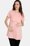 Zivame Maternity Lounge Knit Poly Loungewear Top - Coral Cloud — thumbnail 2