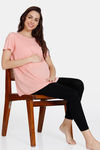 Zivame Maternity Lounge Knit Poly Loungewear Top - Coral Cloud — thumbnail 4