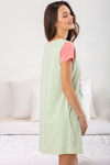 Zivame Love Bugs Knit Cotton Mid Length Nightdress- Green — thumbnail 3