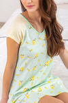 Zivame Crazy Farm Knit Cotton Knee Length Nightdress  - Blue N Print — thumbnail 5