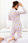 Zivame Love Bugs Knit Cotton Pyjama Set- Lavender N Print — thumbnail 3