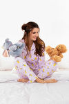 Zivame Love Bugs Knit Cotton Pyjama Set- Lavender N Print — thumbnail 4