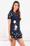 Zivame Love Bugs Cotton Shorts Set- Blue N Print — thumbnail 2