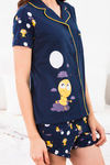 Zivame Love Bugs Cotton Shorts Set- Blue N Print — thumbnail 5