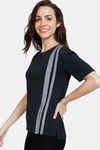 Zivame Lounge Knit Poly Lounge Top - Anthracite — thumbnail 2
