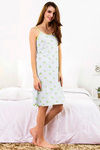 Zivame Love Bugs Knit Cotton Knee Length Nightdress - Blue — thumbnail 2