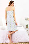Zivame Love Bugs Knit Cotton Knee Length Nightdress - Blue — thumbnail 3