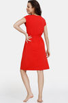Zivame Lounge Knit Poly Loungewear Dress - Aurora Red — thumbnail 3