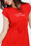 Zivame Lounge Knit Poly Loungewear Dress - Aurora Red — thumbnail 5