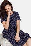 Zivame Wildflower Fields Woven Mid Length Nightdress - Medieval Blue — thumbnail 4