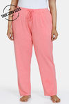 Zivame True Curv Lounge Knit Poly Loungewear Pants - Salmon — thumbnail 1