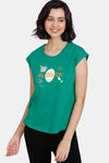 Zivame Harry Potter Knit Cotton Top - Green Tambourine — thumbnail 1
