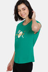 Zivame Harry Potter Knit Cotton Top - Green Tambourine — thumbnail 2