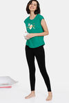Zivame Harry Potter Knit Cotton Top - Green Tambourine — thumbnail 4