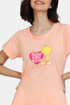 Zivame Looney Tunes Knit Cotton Pyjama Set - Salmon — thumbnail 5