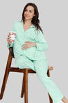 Zivame Maternity Country Songs Knit Cotton Pyjama Set - Bay — thumbnail 4