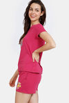Zivame Looney Tunes Knit Cotton Shorts Set - Sangria — thumbnail 2