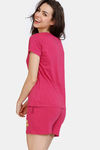 Zivame Looney Tunes Knit Cotton Shorts Set - Sangria — thumbnail 3