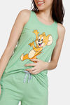 Zivame Looney Tunes Knit Cotton Shorts Set - Green Tea — thumbnail 5