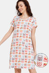 Zivame Tom & Jerry Knit Poly Mid Length Nightdress - Snow White — thumbnail 1