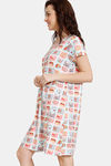 Zivame Tom & Jerry Knit Poly Mid Length Nightdress - Snow White — thumbnail 2