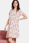 Zivame Tom & Jerry Knit Poly Mid Length Nightdress - Snow White — thumbnail 4
