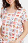 Zivame Tom & Jerry Knit Poly Mid Length Nightdress - Snow White — thumbnail 5