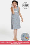 Zivame Girls Color Me Happy Knit Poly Mid Length Nightdress - Quarry — thumbnail 1