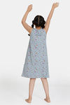 Zivame Girls Color Me Happy Knit Poly Mid Length Nightdress - Quarry — thumbnail 3