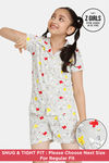 Zivame Girls Color Me Happy Knit Cotton Shorts Set - Egret — thumbnail 1