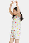 Zivame Girls Color Me Happy Knit Cotton Shorts Set - Egret — thumbnail 2