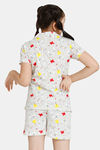 Zivame Girls Color Me Happy Knit Cotton Shorts Set - Egret — thumbnail 3