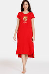 Zivame Harry Potter Knit Cotton Mid Length Nightdress - Racing Red — thumbnail 1