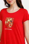 Zivame Harry Potter Knit Cotton Mid Length Nightdress - Racing Red — thumbnail 5