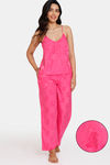 Zivame Floral Vows Woven Pyjama Set - Tea Rose — thumbnail 1