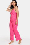 Zivame Floral Vows Woven Pyjama Set - Tea Rose — thumbnail 2