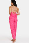 Zivame Floral Vows Woven Pyjama Set - Tea Rose — thumbnail 3