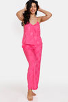 Zivame Floral Vows Woven Pyjama Set - Tea Rose — thumbnail 4