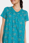 Zivame Plum Romance Woven Full Length Nightdress - Lapis — thumbnail 5