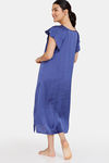 Zivame Modern Love Woven Mid Length Nightdress - Medieval Blue — thumbnail 3